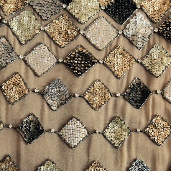 Alice & Oliva Taupe Silk Sequin Dress - Picture 6 of 10